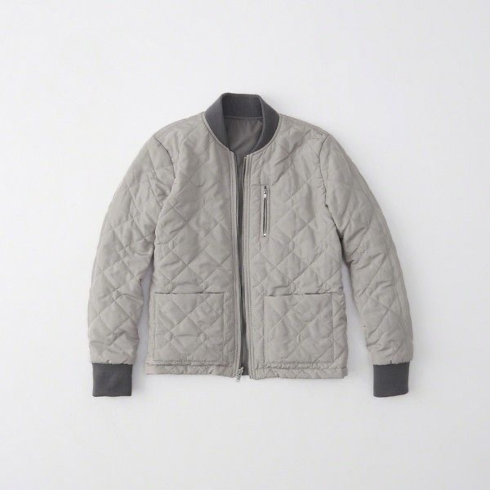 Abercrombie Reversible Bomber Jacket Gray, Small